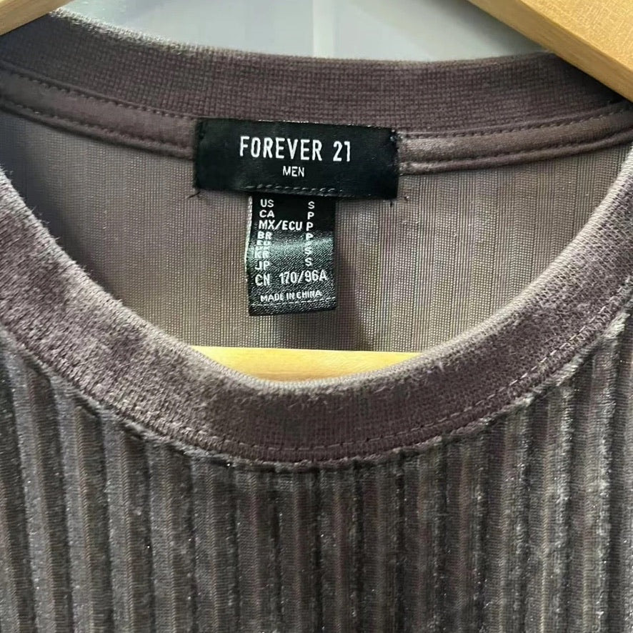 Forever 21 Dark Grey Velvet T-Shirt