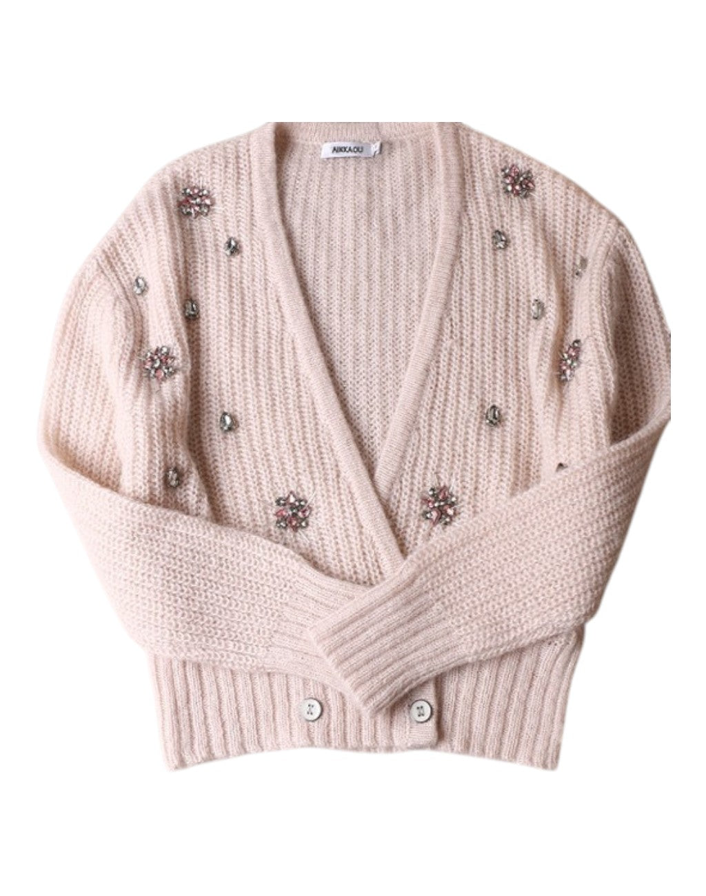 Pink Beaded Cardigan