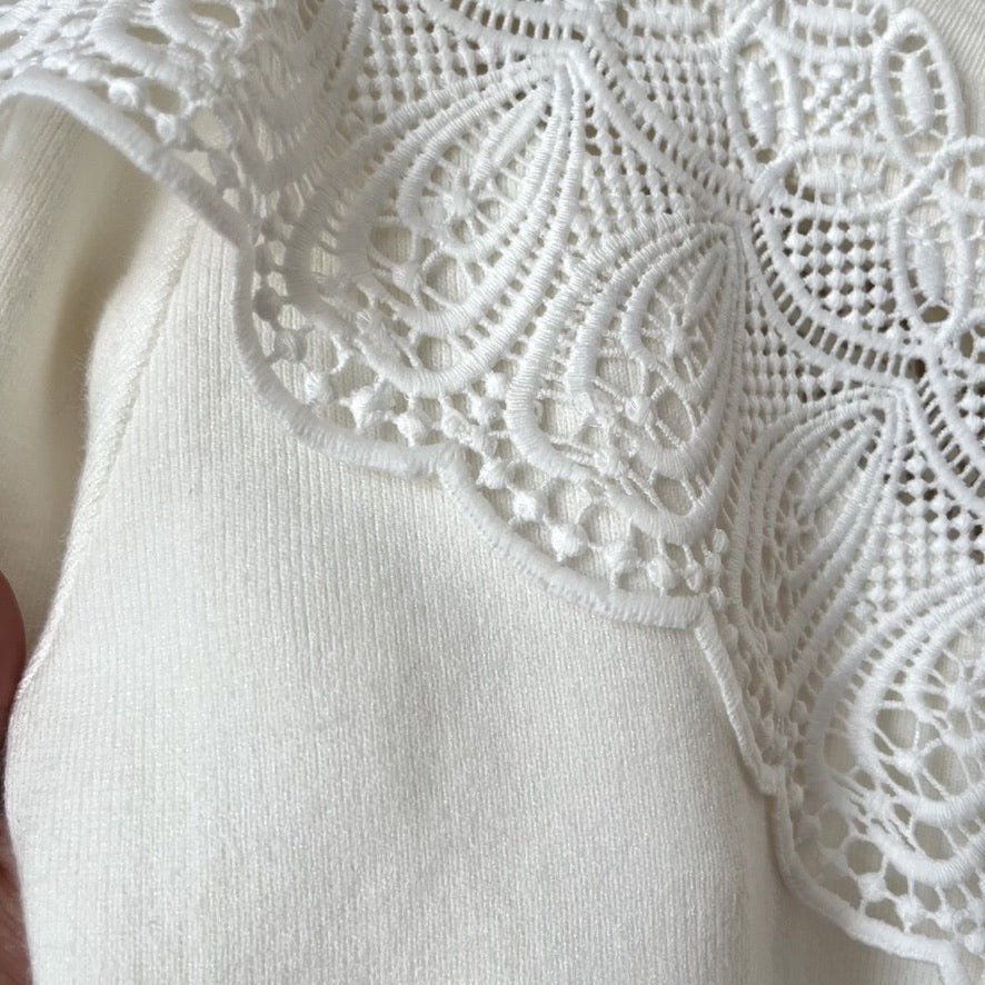 Lace Knitted Cardigan Blouse