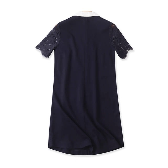 Claudie Pierlot Bi-material Lace Shift Dress