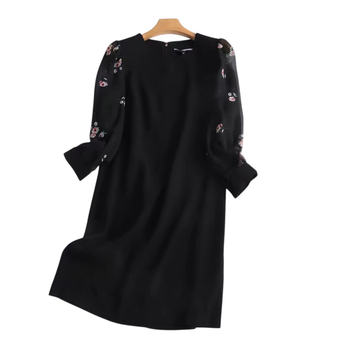 Black Floral Sleeve Dress