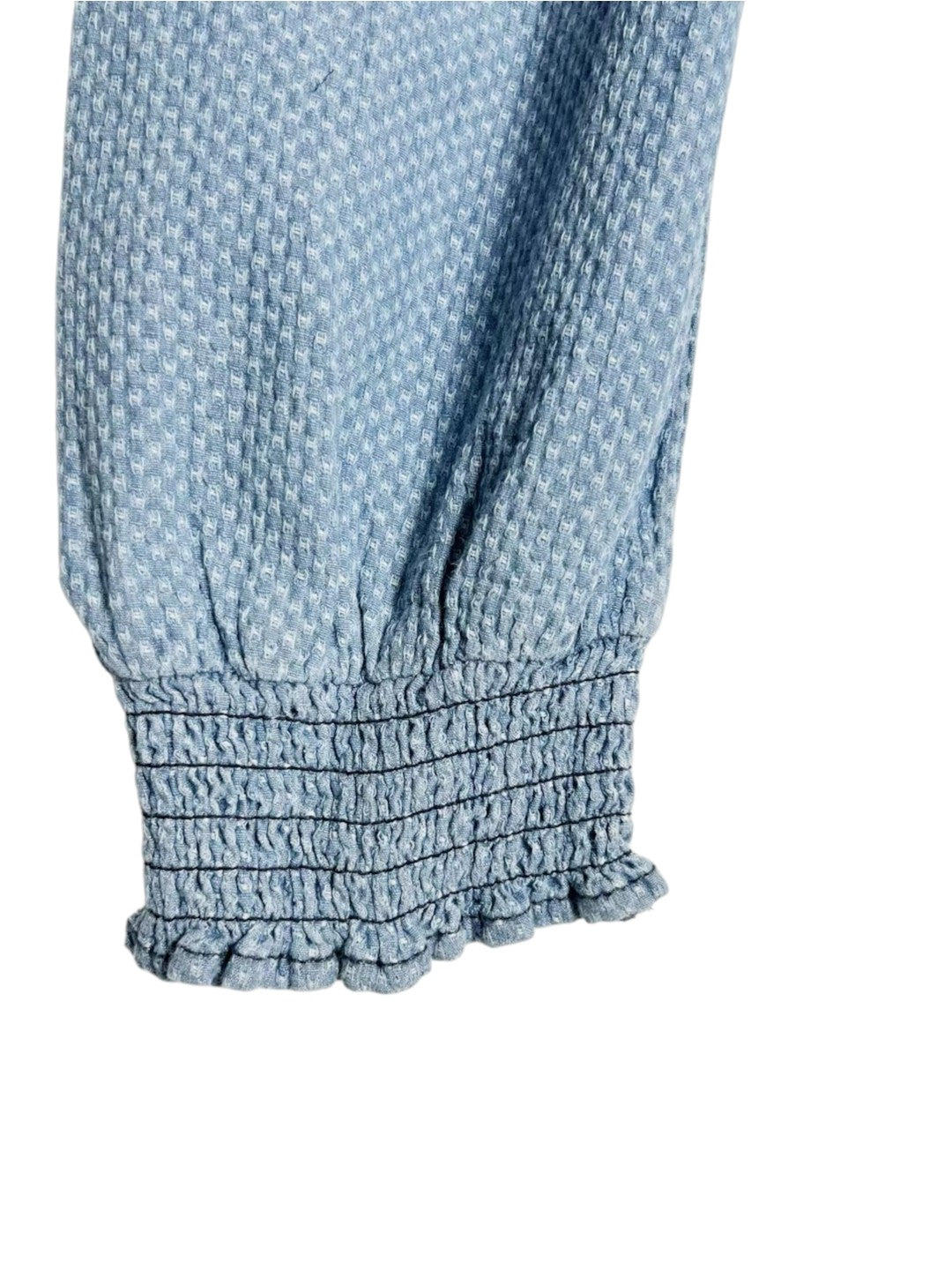 Universal Thread Blue Cotton Off-the-Shoulder Tie-Front Cropped Blouse