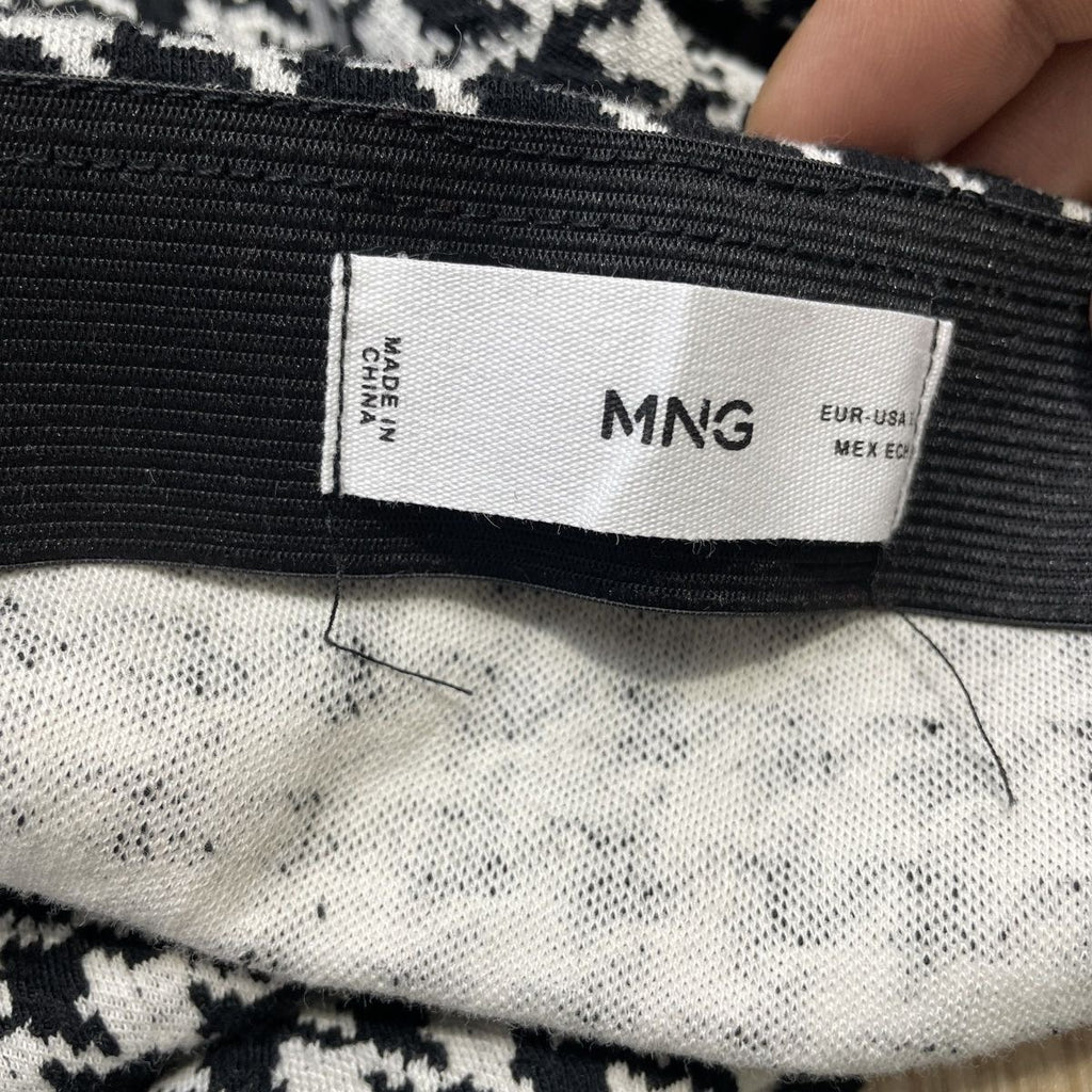 Mango Checkered Black & White Skirt