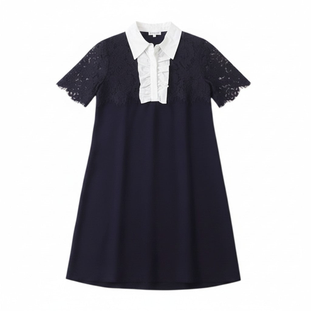 Claudie Pierlot Bi-material Lace Shift Dress