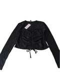 Tie-front Long Sleeve Blouse