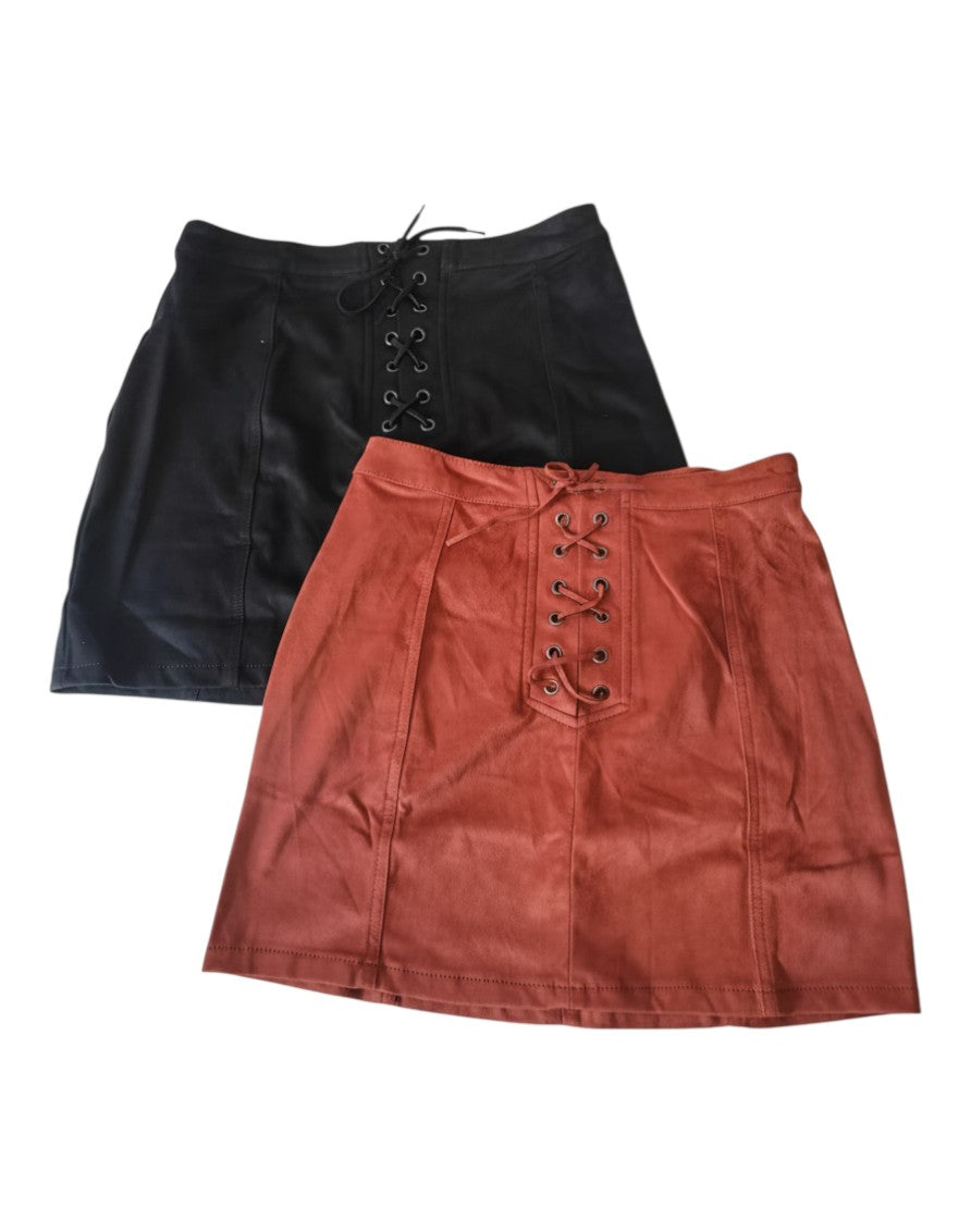 Forever 21 Orange Red Suede Skirt