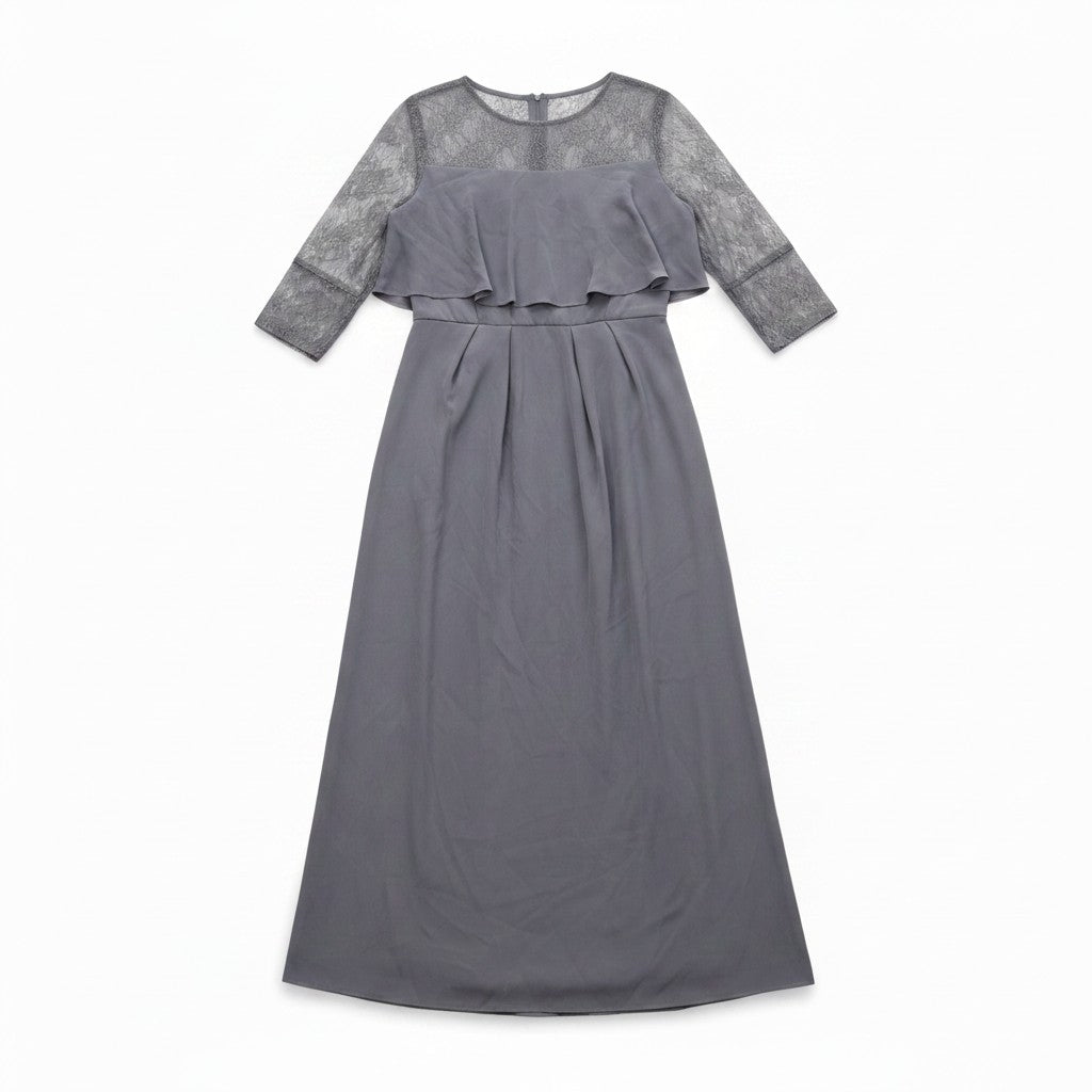 Chiffon Ruffled Short Sleeve Dress