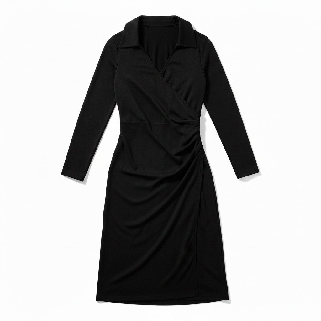 H&M Black Collared Dress