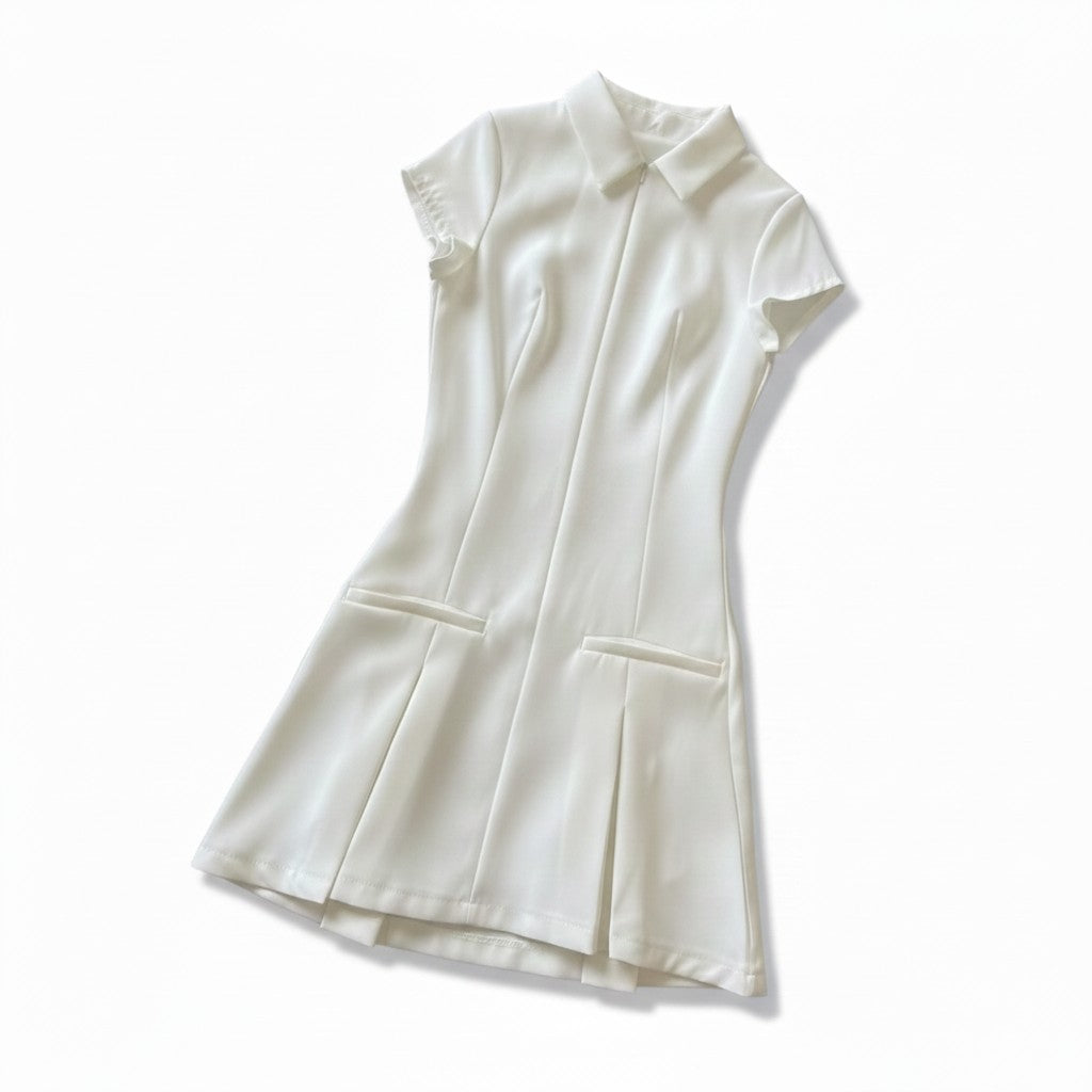 White Pleated Dress