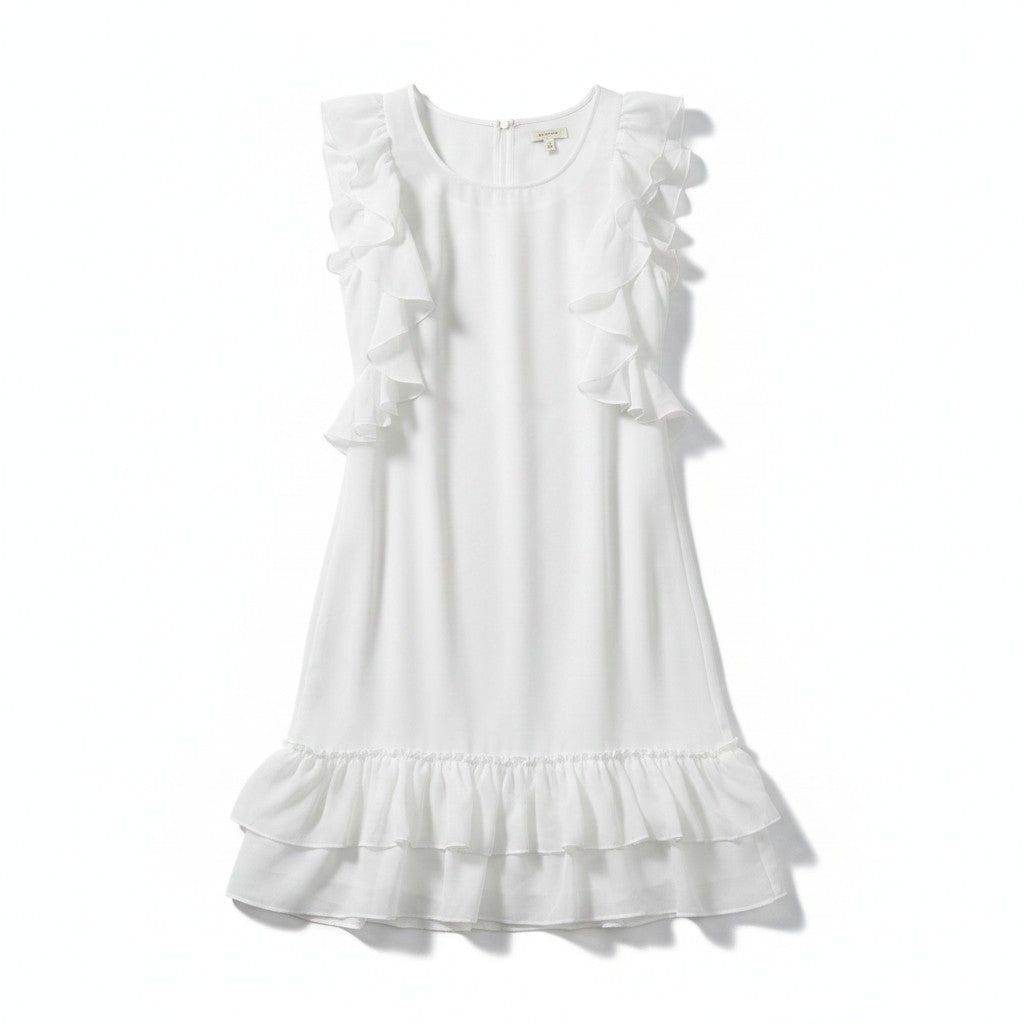 Sfera Chiffon Ruffled Sleeveless Dress