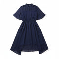 Navy Blue Chiffon Dress