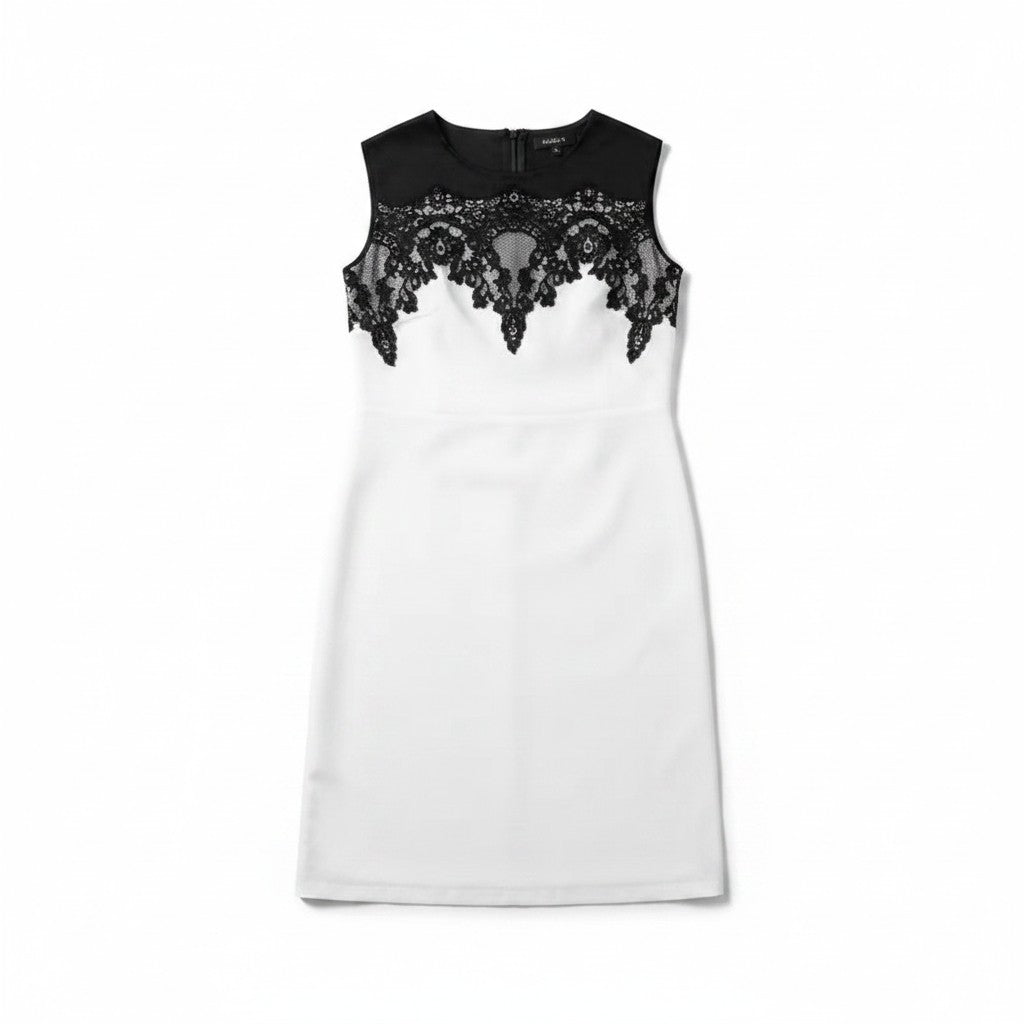 (Italy) Kocca Black & White Lace Sleeveless Dress