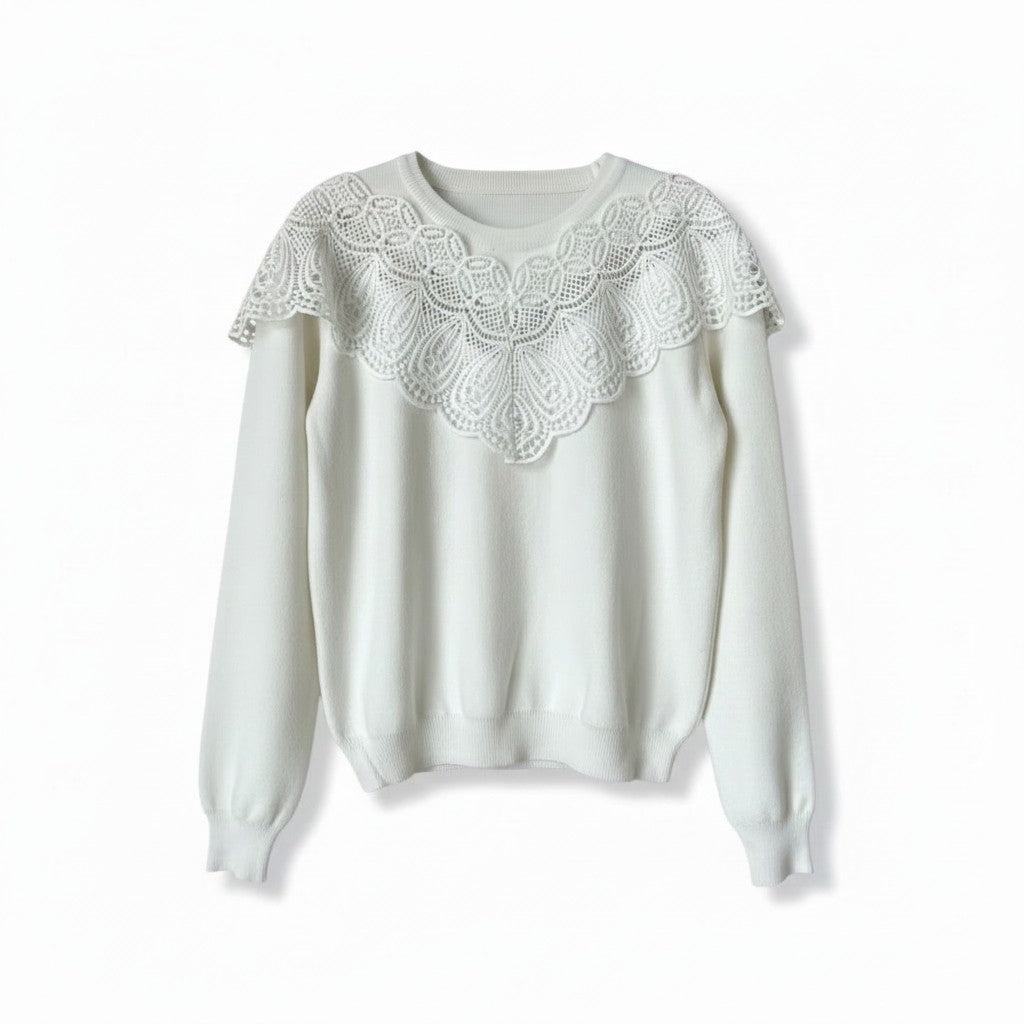 Lace Knitted Cardigan Blouse
