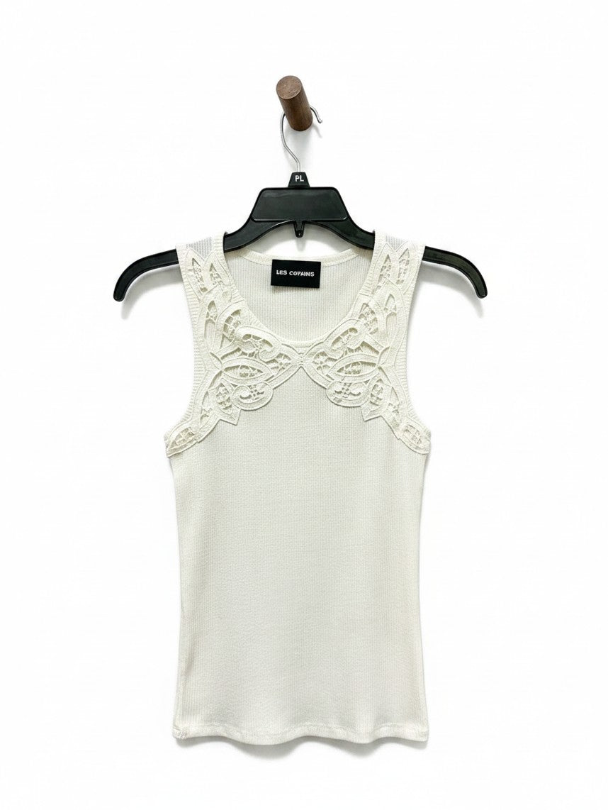 Les Copains White Sleeveless Blouse