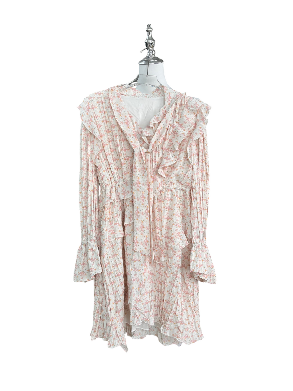 Chiffon Ruffle Long Sleeve Dress