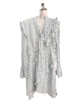 Chiffon Ruffle Long Sleeve Dress