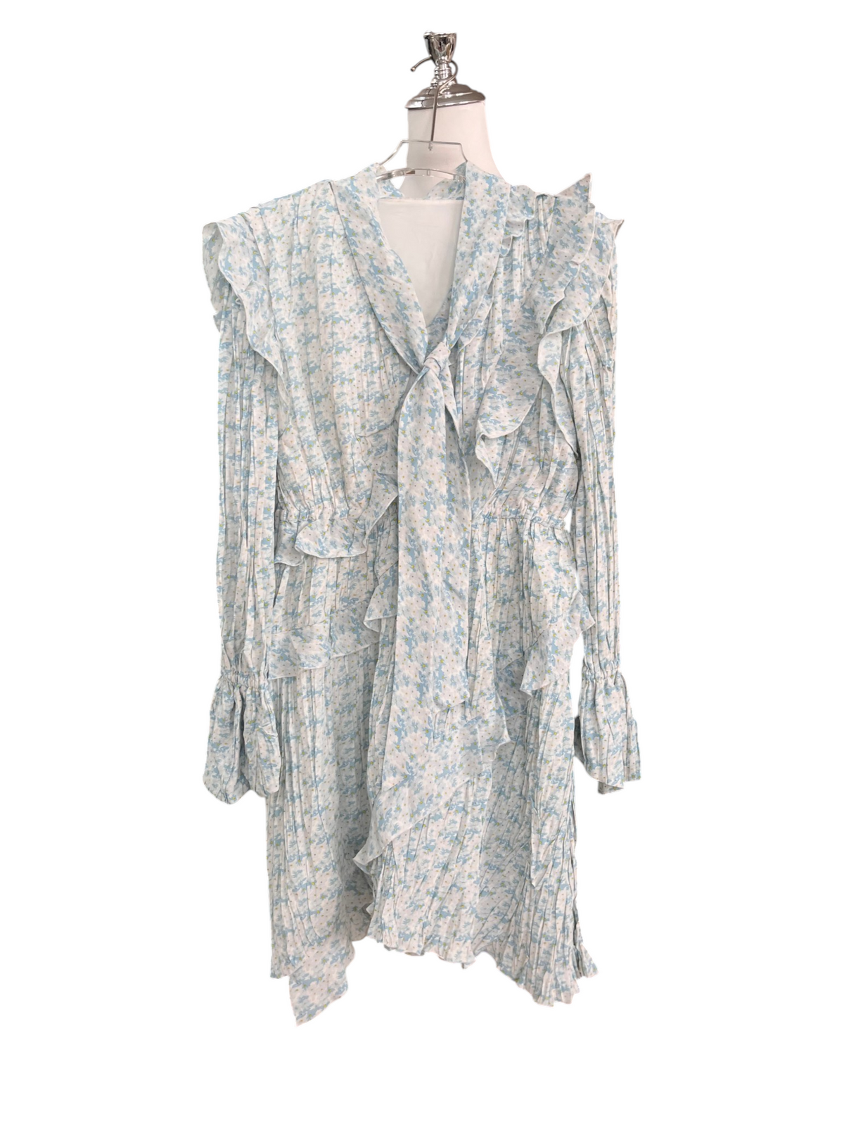 Chiffon Ruffle Long Sleeve Dress