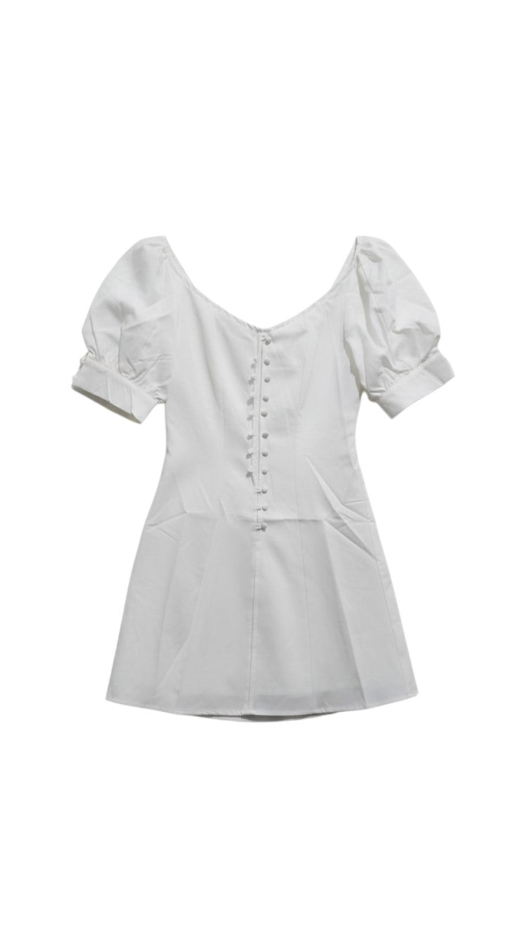 Buttoned Short Sleeve Dress