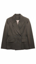 Women's Double Breasted Woolen Coat Blazer