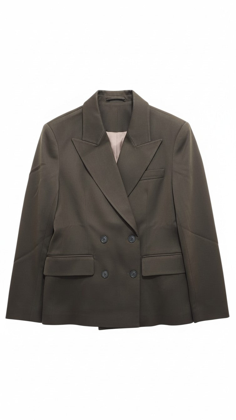 Women's Double Breasted Woolen Coat Blazer