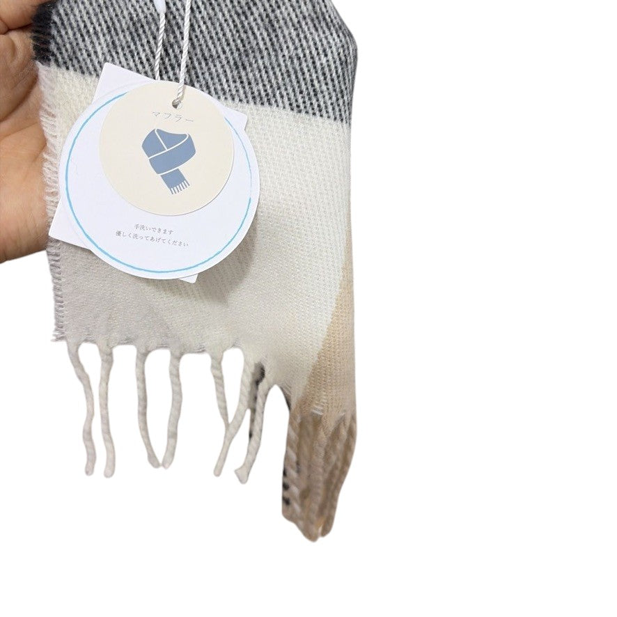 Cream & Black Stripe Scarf
