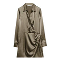 Olive Green Silky Dress