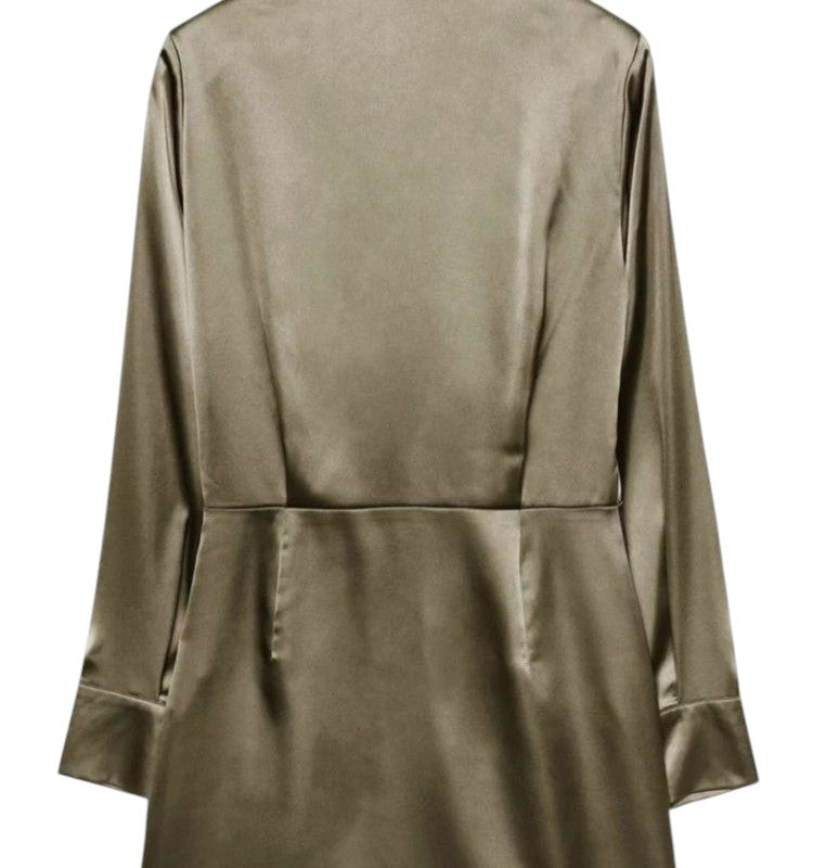Olive Green Silky Dress