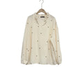 Shein Cream Pine Patterned Blouse