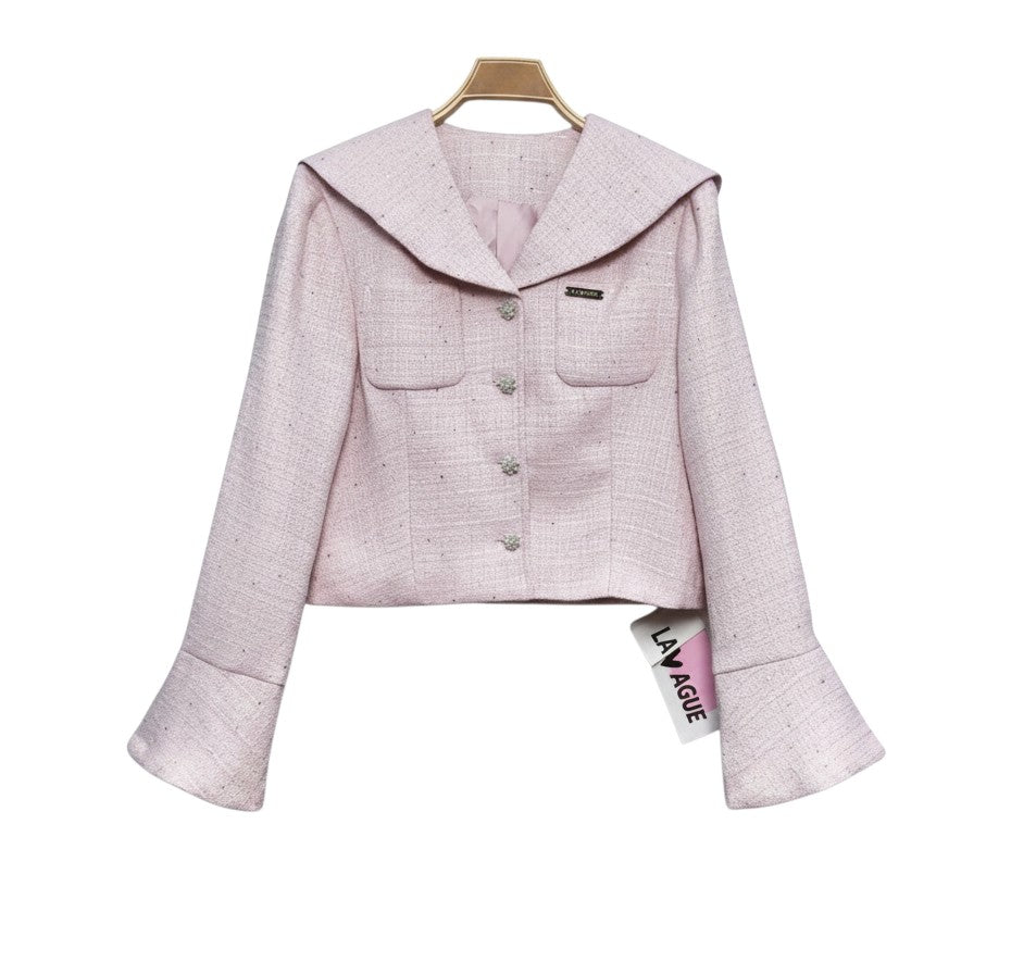 LA Vague Flair Collared Jacket
